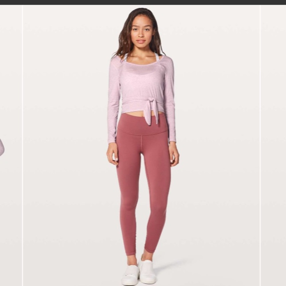 Lululemon Wrap Around Pink Long Sleeve Top Size 4